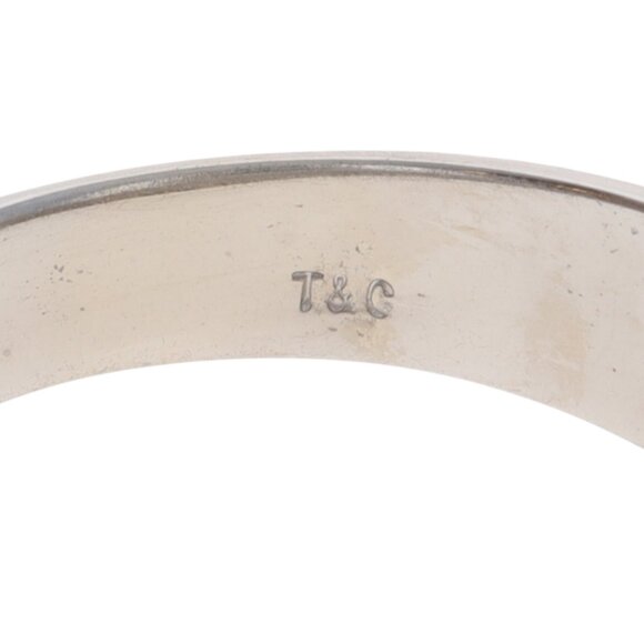 White Gold Diamond Men's Ring - 14k Round Brilliant .24ctw Three-Stone - Picture 6 of 6